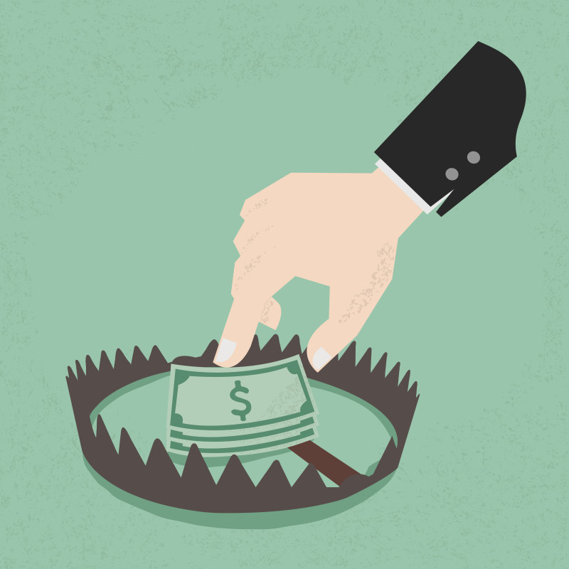 Money trap with hundred dollars, eps10 vector format