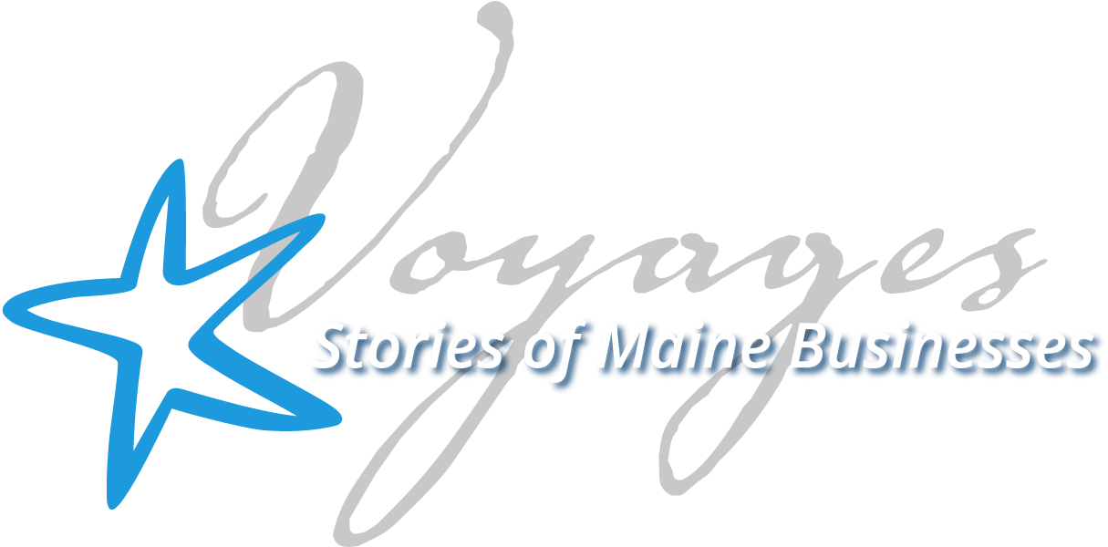 Voyages Logo graphic with cPort Star Logo that reads Voyages Stories of Maine Businesses