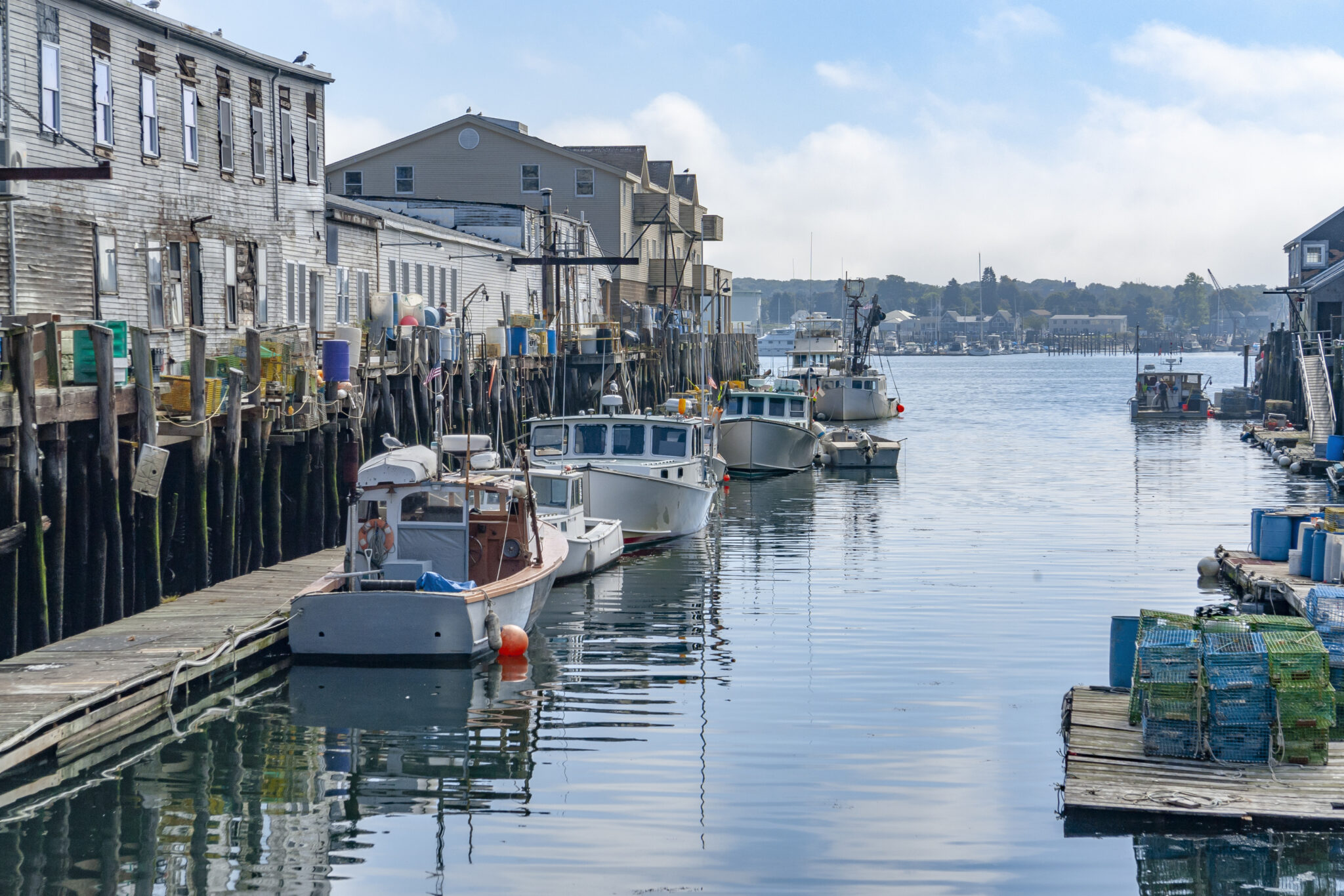 Harbor scenery in Portland, a city in Maine, USA