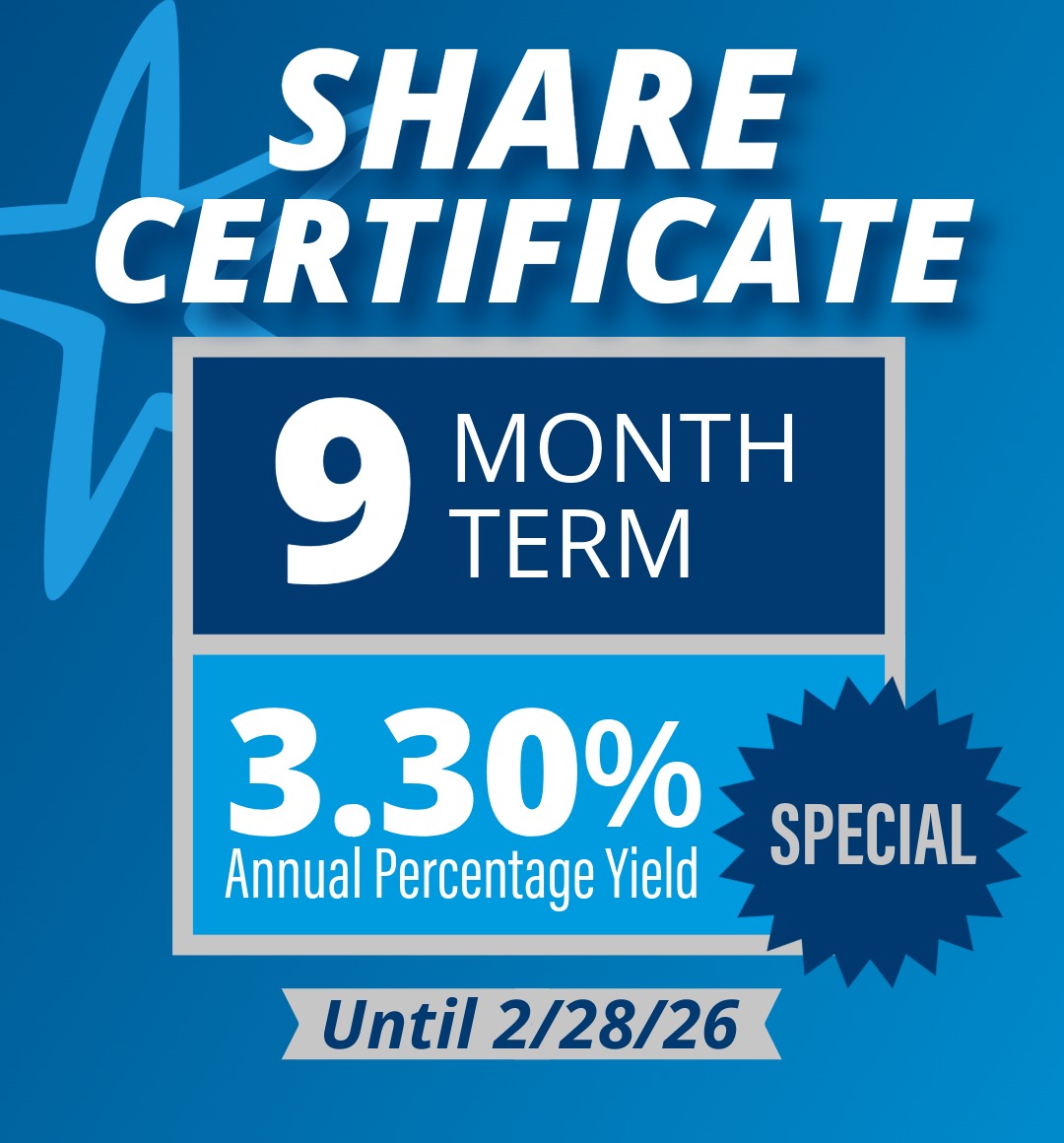9 Month Share Certificate Special
